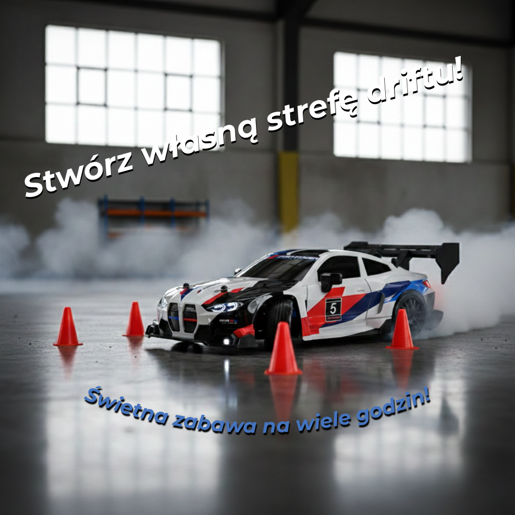 BMW M4 G82 WHITE - Autko Zdalnie Sterowane Drift RC - Legenda Driftu - Kompletny Zestaw - PRZEDSPRZEDAŻ