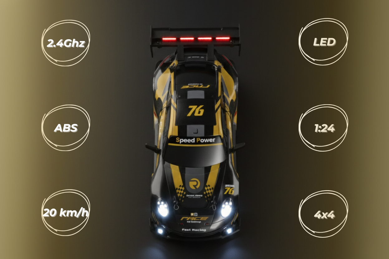 PORSCHE 911 BLACK - Autko Zdalnie Sterowane Drift RC - Legenda Driftu - Kompletny Zestaw