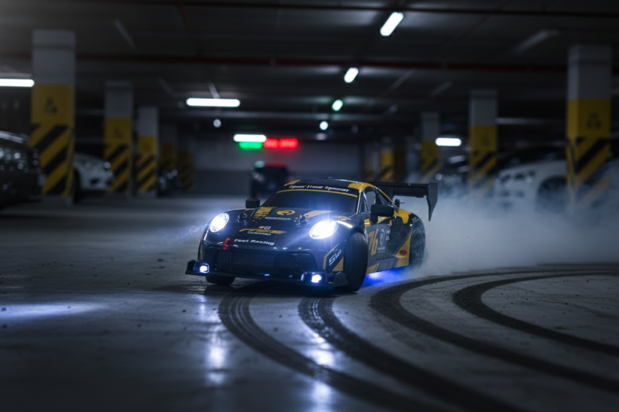 PORSCHE 911 BLACK - Autko Zdalnie Sterowane Drift RC - Legenda Driftu - Kompletny Zestaw