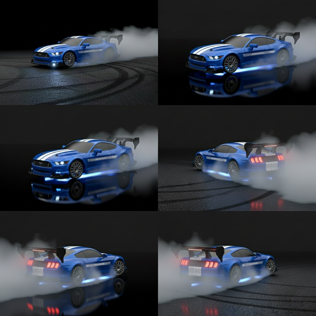 MUSTANG GT BLUE - Autko Zdalnie Sterowane Drift RC - Legenda Driftu - Kompletny Zestaw