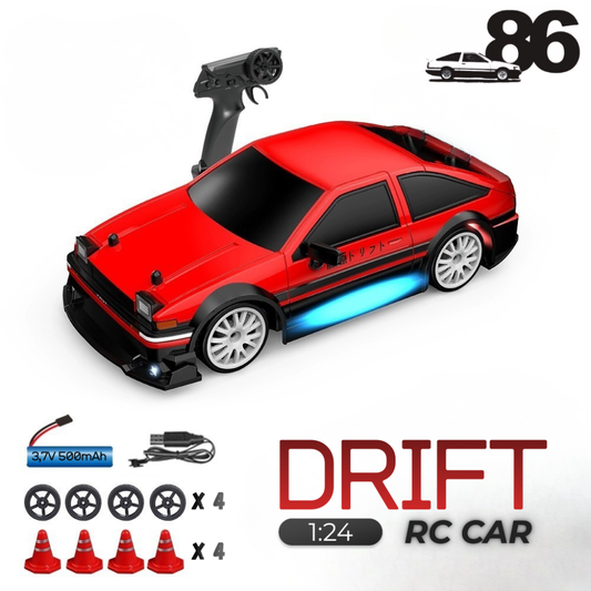TOYOTA AE86 RED  - Autko Zdalnie Sterowane Drift RC - Legenda Driftu - Kompletny Zestaw