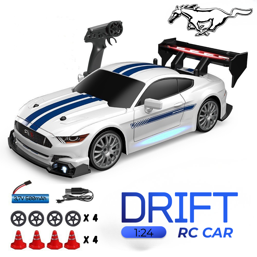 MUSTANG GT WHITE  - Autko Zdalnie Sterowane Drift RC - Legenda Driftu - Kompletny Zestaw - PRZEDSPRZEDAŻ
