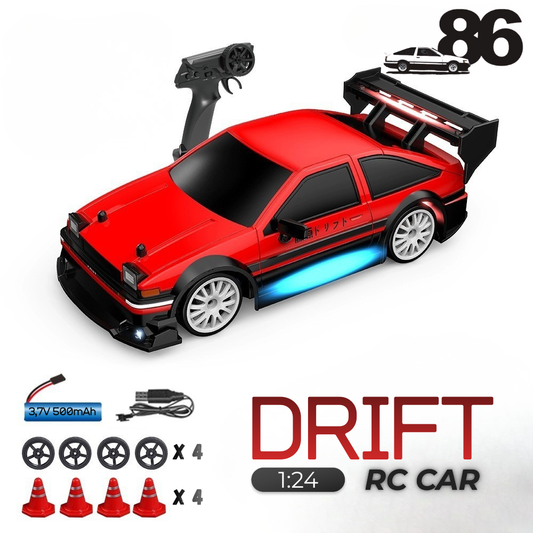 TOYOTA AE86 RED  - Autko Zdalnie Sterowane Drift RC - Legenda Driftu - Kompletny Zestaw